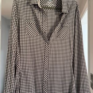 Kuhl Black and White Checkered Button Down Shirt
